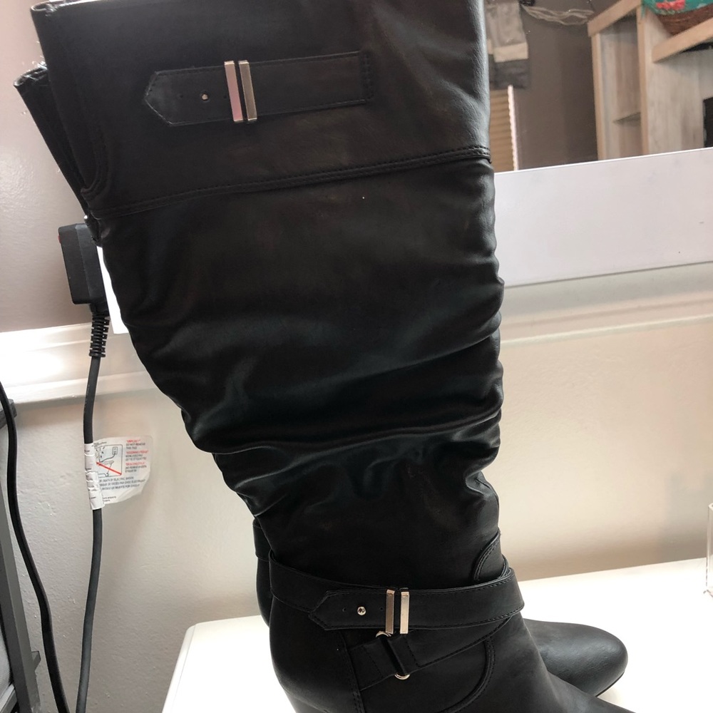 Black knee high boots